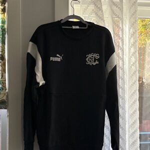 Puma Men's Black and White Crewneck Sweater